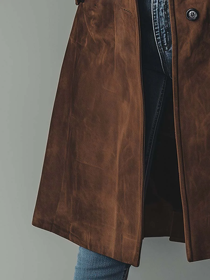 Vintage Suede Trench Coat