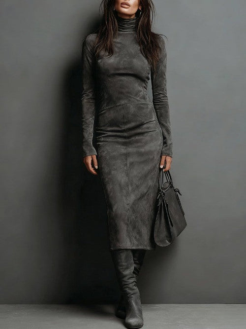 Mildred™ Elegant Suede Maxi Dress